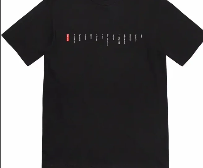 Store M and Short White City L Location Black sleeved Label XL Small S 23SS TEE T-shirt 0528